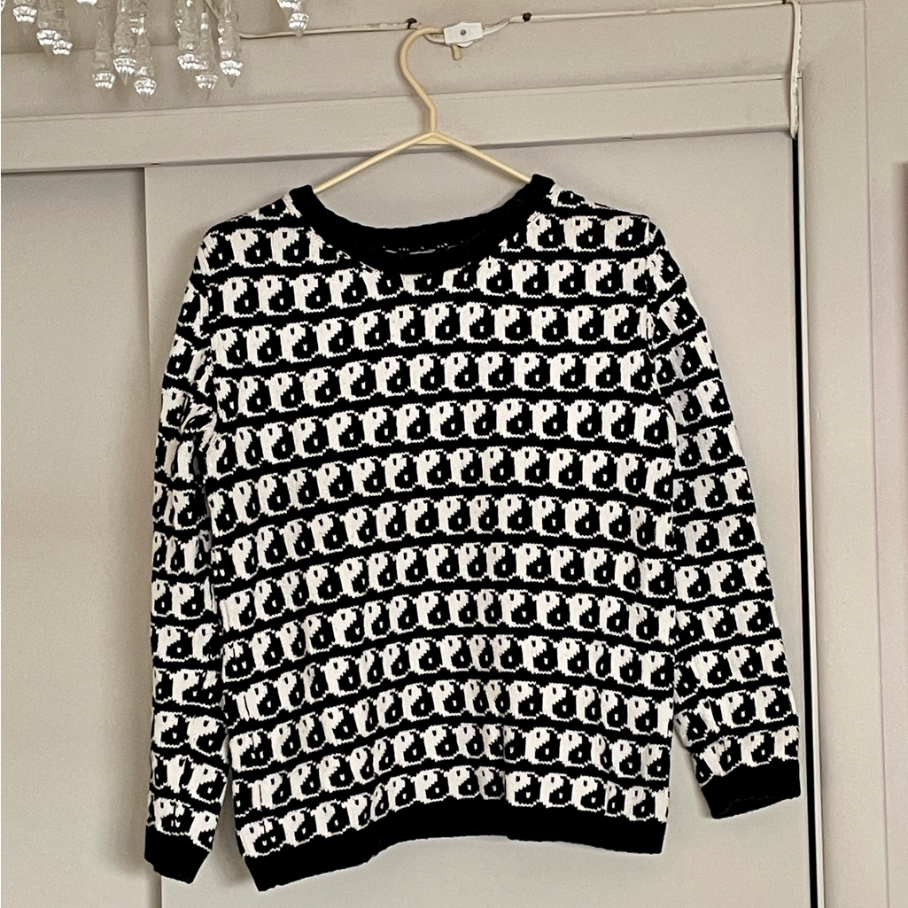 Yin-Yang Cotton Sweater By All Knitwear (Small Medium)